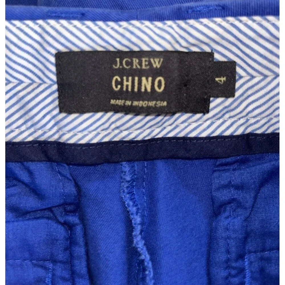 J. Crew Women’s Navy Blue Chino Shorts Size 4 Flat Front 100% Cotton 31" X 3" - Picture 3 of 4